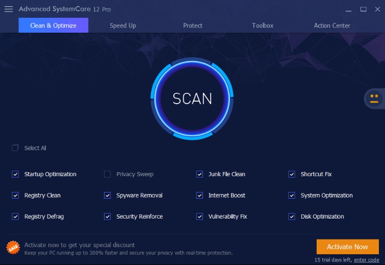 Advanced SystemCare Pro 15 Serial key For Free